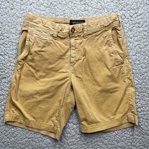 American Eagle Chino Shorts Men’s 26 Khaki Slim Chino 9” Inseam Preppy